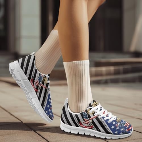 Image of GIFTPUZZ Mens Lace Up Athletic Trainers Running Sneakers Wedge Breathable Gym Lightweight Sports Tennis Shoes