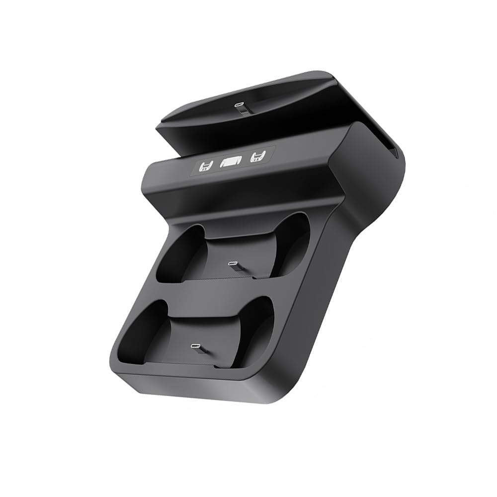 Soporte de Carga para PS Portal para PS5/PS5 Elite -Controller,Estación de Carga Base de Almacenamiento para Consola de Juegos y Mando Doble,Cargador portátil para Juegos (Negro)