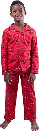 Image of Ultra Game Youth NBA Official 2-Piece Super Soft Button Down Pajamas Set