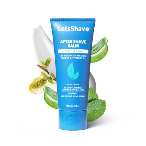 LetsShave After Shave balm with Soyabean seed and Willow bark extract, Argan oil, Cooling & Refreshing- 100 ml