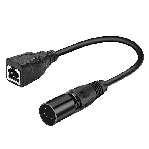 SiYear XLR 5 Pin RJ45 Adapter Cable-XLR 5 Pin Male to RJ45 Male DMX Adapter Converter Cable(30 cm/12inch)
