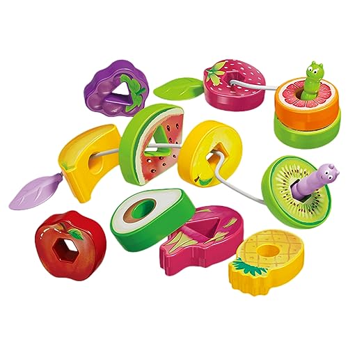 ERINGOGO 1 Juego De Juguetes De Frutas para Juguetes para Bebés Juguetes para Ensartar Cuentas Juguetes para Pequeños Bloques De Frutas Juguetes para Enseñar A Los Rompecabezas De