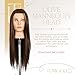 Tumodelo - 28-30” Length- Olive Mannequin Head for Hair Cutting & Styling – Synthetic Hair for Cosmetology Training - Hot Tools, Coloring, Perming, Braids & More, Light Brown Color (w/out stand)