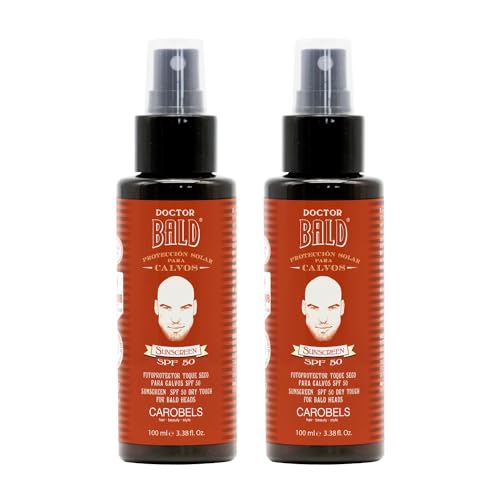Doctor Bald - (Pack 2) Spray Protector Solar SPF 50, Ligero, Tacto Seco y Acabado Mate, Absorción Rápida, Evita Manchas, Antienvejecimiento - 200ml