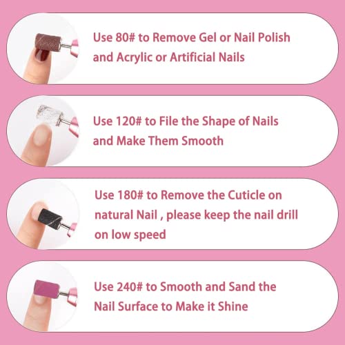 Set di 100 punte per fresa per unghie, manicure