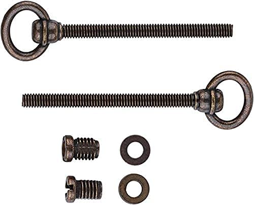 Antique Brass Swing Cheval Mirror Mounting Bolt | 3-1/2" Long | Pack of 2 | Adjustable Mirror Mounting Hardware | Hinge Bolt for Swivel Mirror | Cabinet, Dresser, Vanity Hardware | MH1-SAB