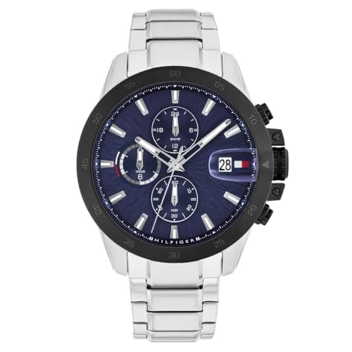 Image of Tommy Hilfiger Jameson Quartz Analog with Blue Dial Silver Stainless Steel Strap Watch for Men - TH1792198