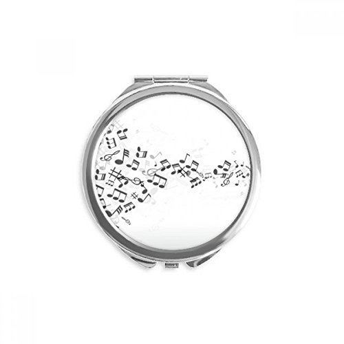 Miroir de poche musique notes noires et blanches maquillage compact voyage