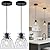 Hammered Glass Pendant Lights Kitchen Island 2 Pack, 5.9” Small Black Farmhouse Pendant Light Fixtures, Adjustable Modern Hanging Lighting Kitchen Pendant Lights over Island Sink Bathroom Dining Room