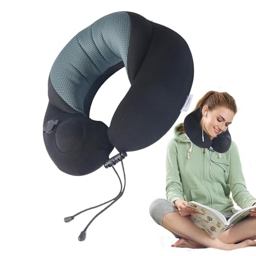 Almohada cervical inflable para viajes - almohada de viaje inflable | Cojín cervical inflable en forma de U para empujar | Almohada cervical de viaje extraíble para coche, avión, hogar, tren