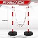 Konohan 6 Pack 34 Inch Parking Cone Delineators Post Traffic Cone Plastic Stanchion Set Stands Parking Barrier with Base 6.6 ft Chain S Hooks Reflective Collar (Red,White)
