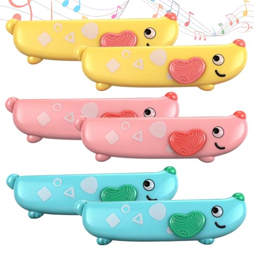 Lukmaa 6 Pcs Harmonica for Kids Beginners Toddler Musical Instruments Toys 16 Hole Harmonica Set Easy-to-learn Key of C Cute Dog Colored Mouth Organ Educational Toys for Baby Girl Boy over 3 Years Old