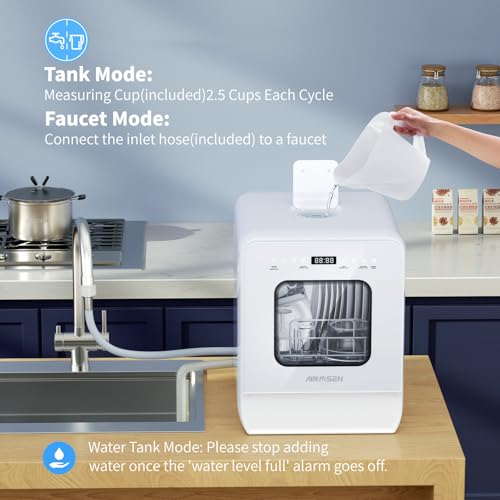 AIRMSEN-Portable-Countertop-Dishwasher-with-5L-Water-Tank-Mini-Dishwasher-with-146-Ultra-Narrow-Design-9-Programs-24H-Delay-Start-360-Dual-Spray-No-Hookup-Needed-C01-White