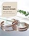 Jecanori 2Pcs Magnetic Copper Bracelets for Women, Vintage Flower 99.99% Pure Copper Bracelets with 3500 Gauss Magnets