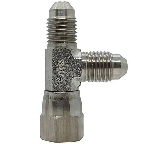 Image of RFS Swivel Nut Run Tee, JIC 37 Degree End Types, Stainless Steel, 3 /4 inch JIC(f) x 3 /4 inch JIC(m) End Size, 3 /4 inch Tube OD