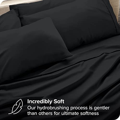 Twin Xl Sheet Set - 4 Piece Set - Hotel Luxury Bed Sheets - Ultra Soft - Deep Pockets - Easy Fit - Cooling & Breathable Sheets - Wrinkle Resistant - Cozy - Black - Twin Extra Long Sheets - 4 Pc #TOP1