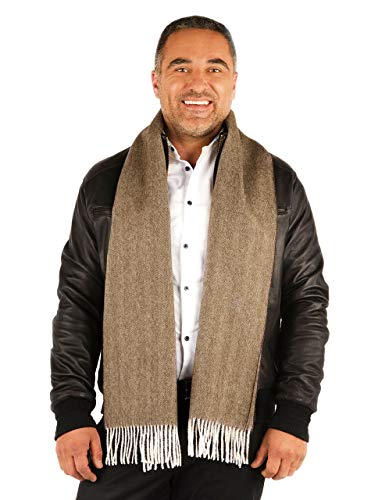 Inca Fashions - Herringbone Alpaca Scarf - 100% Baby Alpaca (Chestnut Herringbone)2