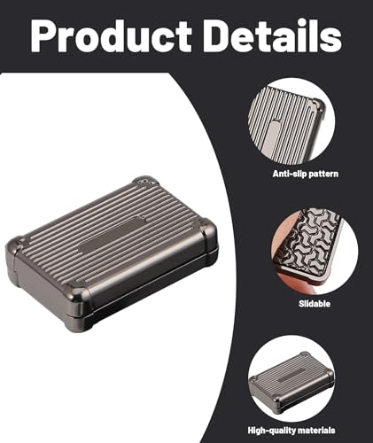 Image of Alloy Metal Black Fidget Slider for Stress and Anxiety Relief-Soap Box Style, Stress Relief Toys Adults, Unrestricted Sliding