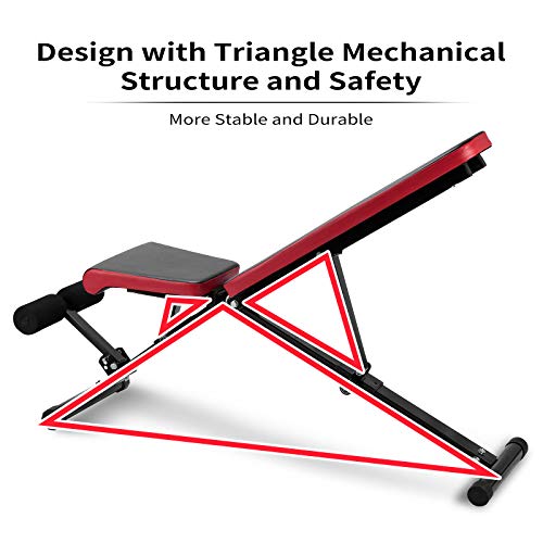 Adjustable Weight Bench 500lbs Capacity Foldable Workout Exercise Fitness Bench with Leg Extension for Weight Lifting Press Ab Exercise Utility Weight Bench for Home Gym Full Body Workout - Home Fitness Guru Adjustable Weight Bench 500lbs Capacity Foldable Workout Exercise Fitness Bench with Leg Extension for Weight Lifting Press Ab Exercise Utility Weight Bench for Home Gym Full Body Workout - Image 4
