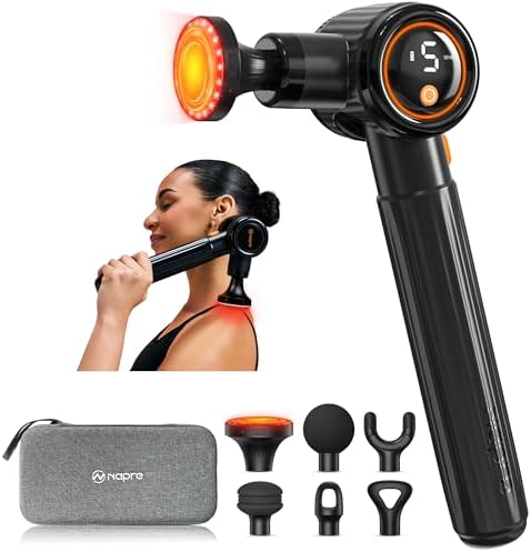 NAPRE Massage Gun with Heat,Massage Gun Deep Tissue with Extensio...