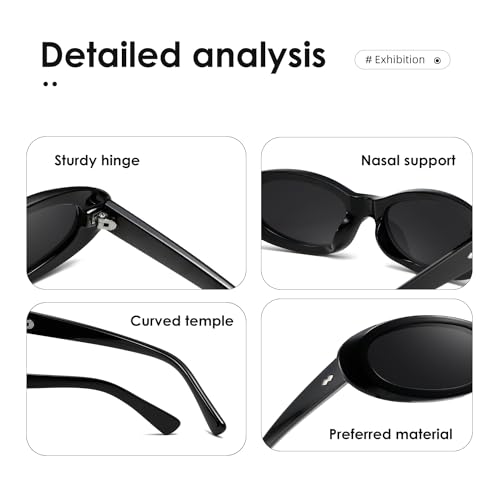 kimorn Retro Oval Sunglasses for Women and Men Fashion Small Oval Sun Glasses 90s Vintage Shades K17024