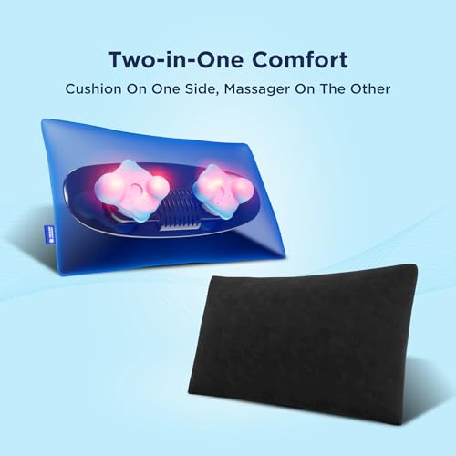 Image of The Sleep Company Wave X Multipurpose Body Massager | Deep Tissue Massager | Shiatsu Massage Therapy | Gentle Heat | Cordless & Rechargeable | Relieves Muscle Pain, Stiffness & Fatigue | Black