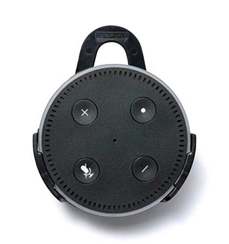 Echo Access Second generation Echo Dot Protective Case for Echo Dot Gen 2, Alexa Case Cover Bag Box accessories, wall mount with hanger loop (Black & Hook)