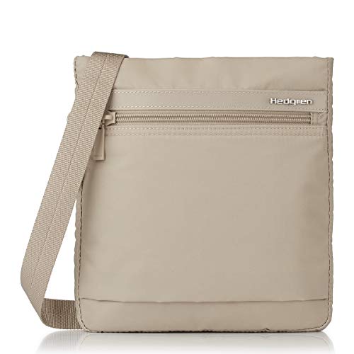 Image of Hedgren LEONCE Crossbody Bag - RFID Protection, Zip Lock, Pen & Slip Pockets, Water-Repellent, 0.92L - Cashmere Beige