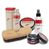 [レッドウィング] メンテナンス ブーツクリーム ミンクオイル 5点セット 純正ケア用品 シュークリーム レザークリーナー レザープロテクター ブラシ〔FL〕 ブラック