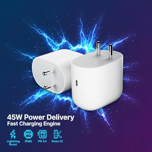 Image of 45W Type-C Fast Charger for Google Pixel | Adapter for Pixel 9A /9 Pro /8 /8a, Pixel Tablet, Chromebook & Other USB-C Devices |Original Charging Speed (White)