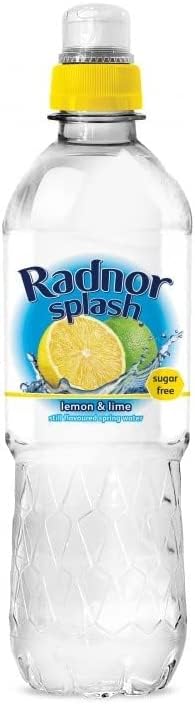 Radnor Splash Lemon & Lime Still Flavoured Spring Water | Sugar Free | Refreshing | Natural Taste | 24x500ml