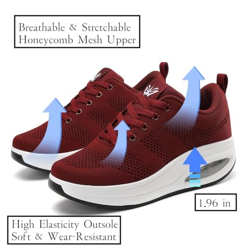 Image of Walking Shoes for Women Air Cushion Nurse Slip Resistant Work Sock Sneakers Food Service Platform Comfortable Weight Light
