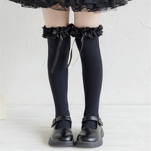 Loose Socks Lace Calf Socks Bowknot High Boot Socks Leg Long Knee Stockings Breathable Children Socks4