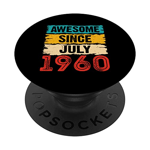 Regalos de cumpleaños 63 años impresionantes desde julio de 1960 PopSockets PopGrip Intercambiable