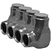 Black Insulated Multi-Cable Connector - Single Entry 4 Ports 350 - 6 (Pkg of 2)
