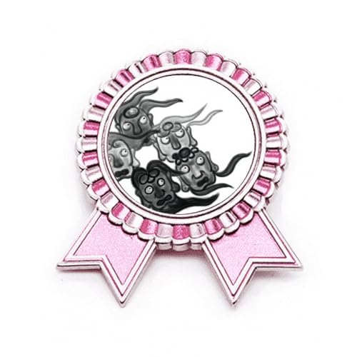 Broche cinq gobelins encre chinoise un cadeau original en métal rose