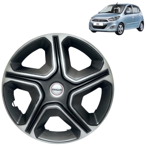 Image of Prigan Hyundai i10 Grey Silver Wheel Cover 13 inch, for Hyundai i10 (Set of 4 Pcs) (Press Fitting) Model Name- Nexon Grey Silver 13