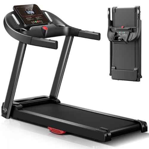 UMAY Treadmills for Home, 3.0HP Quiet Brushless Folding Treadmill with Heart Rate Sensor, Dual...