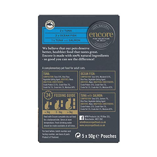 Encore-100-Natural-Wet-Cat-Food-Multipack-Fish-Tuna-Selection-in-Jelly-50g-Pouch-4x-5x50-g-Pack-of-20-Pouches