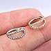 OUFER 9K White Gold Helix Earrings Double Row Diamonds Septum Piercing Jewelry Hoop Cartilage Earrings Daith Tragus Earrings