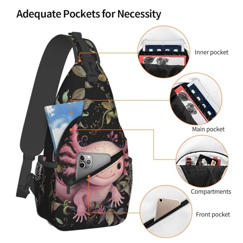 Mochila crossbody deportiva ligera y duradera rosa miniatura 4