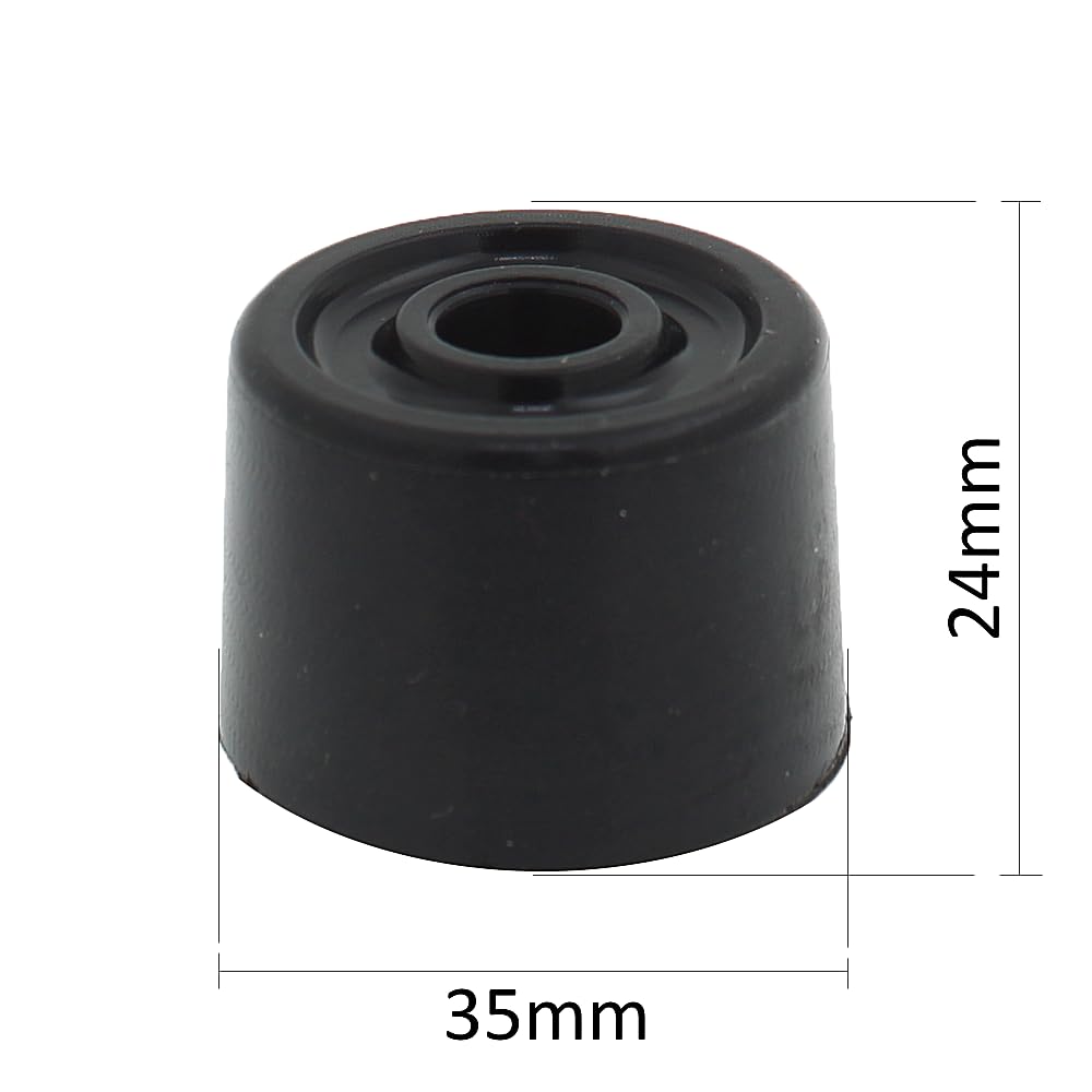 Lifeswonderful - 4pcs Silicone Rubber Door Stops or Screw-On Feet, Buffers, Stoppers - 35mm Diameter - Black - Image 3