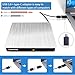 Laurensory External DVD Drive USB 3.0 Type-C USB Portable Player for Laptop CD DVD +/-RW Disk Drive CD ROM Burner Writer CD/DVD Burner Compatible with Desktop Windows Linux OS Apple MacBook, Silver