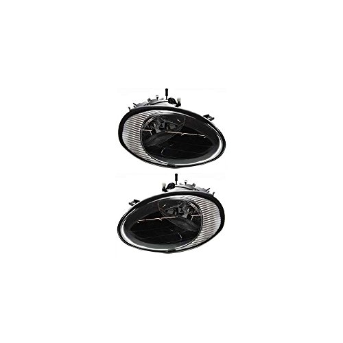 Evan-Fischer Headlight Set Compatible with 1998-1999 Ford Taurus Left Driver and Right Passenger Side Halogen With bulb(s)