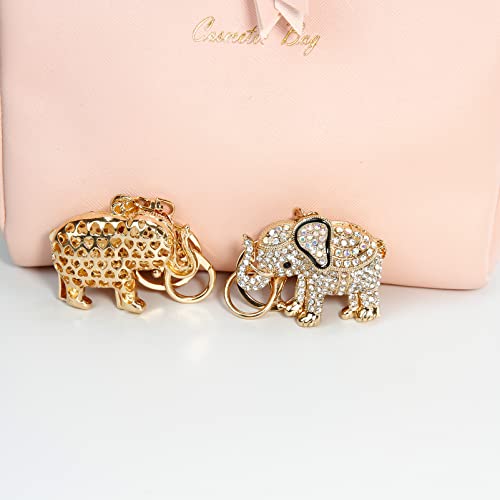 Lucky Elephant Keychain Rhinestone Key Chain for Women Car Purse Handbag Charm4