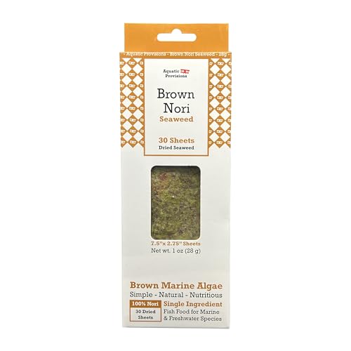 Brown Seaweed, 30 Sheets, 1 oz, Dried Fish Food for Marine and Freshwater Aquarium Species