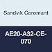 Sandvik Coromant AE20-A32-CE-070 Carbide Cylindrical Holder for Exchangeable-Head, 1 Number of Flutes, 7" Length, 7" Cutting Diameter
