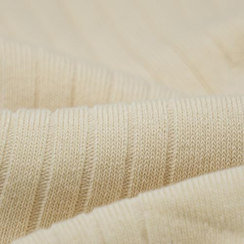 Image of 3 Pairs Crew Socks Midweight Undyed Cotton Blend Socks for Women Girls