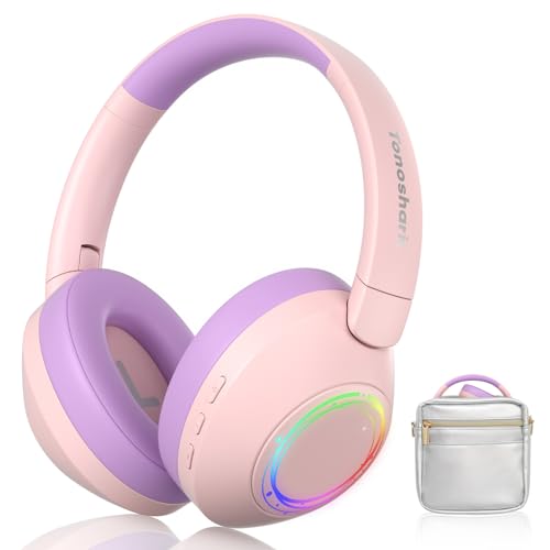 TONOSHARK Noise Cancelling Kopfhörer Kinder, Kinderkopfhörer Bluetooth, Bunte RGB LED Leuchte, 60h Spielzeit, Bluetooth 5.4, Headset Over Ear, Für Zuhause/Schule, Inkl....