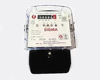 Ganga Traders Single Phase AC Sub Meter 2 Wire Electrical Energy KWH Meter Black (ISI Mark) AC 240V 50Hz